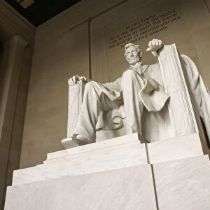 Monumental Statue Of Abraham Lincoln In The Lincoln Memorial