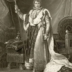 Napoleon I Emperor Of France 1769 - 1821 In His Coronation Robes Engraving By A Boucher Desnoyers From A Painting By F Gerard