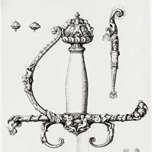 Ornamental Design Sword Hilt Weapon Weapons 17th Century