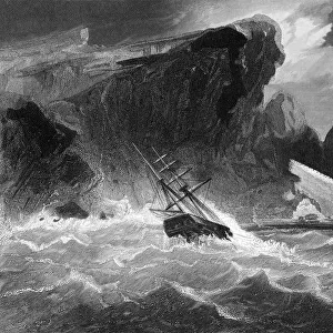 Parting Hawsers Off Godsend Ledge From Arctic Explorations In The Years 1853, 54, 55 By American Explorer Doctor Elisha Kent Kane 1820 To 1857 Volume 1 Published In Philadelphia By Childs And Peterson 1856 Engraved By G. Ulman After A Work By J. Hamilton From A Sketch By Doctor Kane