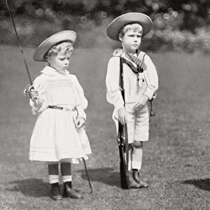 Princess Mary, Prince Edward, Later King Edward Viii, And Prince Albert As Children. The Princess Mary, Princess Royal And Countess Of Harewood, Victoria Alexandra Alice Mary, 1897