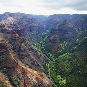 Rugged mountains and valley; Hawaii united states of america