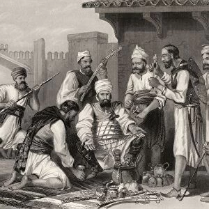 Sikh Troops Dividing The Spoil Taken From Mutineers From The History Of The Indian Mutiny Published 1858