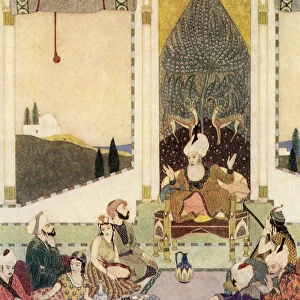 Sindbad The Sailor Entertains Sindbad The Landsman. Illustration By Edmund Dulac For Sinbad The Sailor. From The Arabian Nights, Published 1938