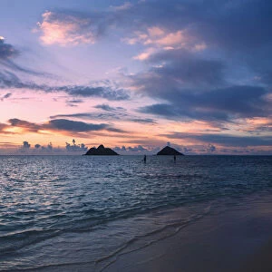 Sunrise At Lanikai Beach; Kailua, Island Of Hawaii, Hawaii, United States Of America