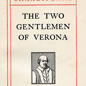 Title page from the Shakespeare play The Two Gentlemen of Verona. From The Works of William Shakespeare, published c. 1900