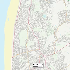 Postcode Sector Maps Poster Print Collection: FY - Blackpool