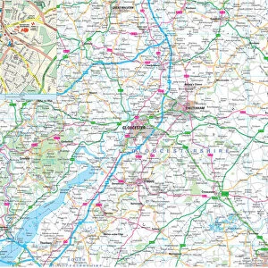 Gloucestershire County Road Map