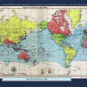 Historical World Events map 1946 UK version