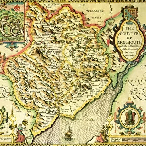 Monmouthshire Historical John Speed 1610 Map