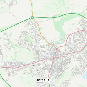 Craven BD23 1 Postcode Sector Print Map Craven BD23 1 Postcode Sector Print Map