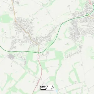 County Durham DH9 7 Postcode Sector Print Map County Durham DH9 7 Postcode Sector Print Map