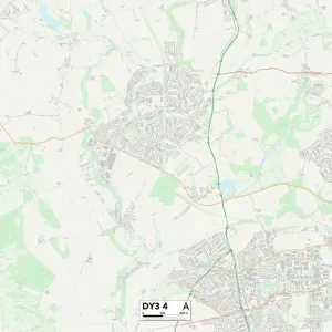 Dudley DY3 4 Postcode Sector Print Map Dudley DY3 4 Postcode Sector Print Map