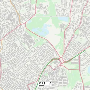 Waltham Forest E11 1 Postcode Sector Print Map Waltham Forest E11 1 Postcode Sector Print Map