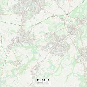 Midlothian EH18 1 Postcode Sector Print Map Midlothian EH18 1 Postcode Sector Print Map