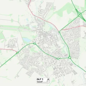 Cotswold GL7 1 Print Map Cotswold GL7 1 Print Map