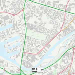 Salford M5 3 Postcode Sector Print Map Salford M5 3 Postcode Sector Print Map