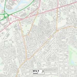 Trafford M16 9 Postcode Sector Print Map Trafford M16 9 Postcode Sector Print Map