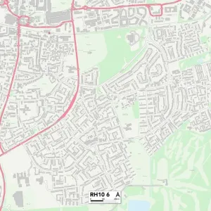 RH10 6 Postcode Sector Print Map of Crawley RH10 6 Postcode Sector Print Map of Crawley