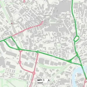 Wakefield WF1 1 Postcode Sector Print Map Wakefield WF1 1 Postcode Sector Print Map