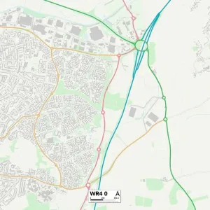 Worcester WR4 0 Postcode Sector Print Map Worcester WR4 0 Postcode Sector Print Map