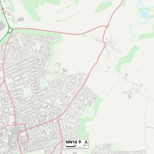 Kettering NN16 9 Postcode Sector Print Map Kettering NN16 9 Postcode Sector Print Map