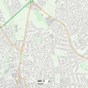 Sutton SM1 3 Karte Sutton SM1 3 Karte