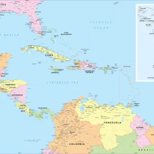 West Indies and Caribbean Map