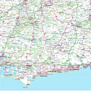 West Sussex County Road Map
