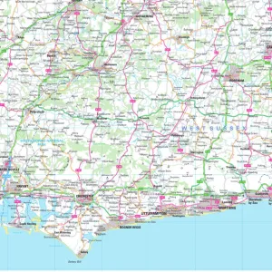 West Sussex County Road Map