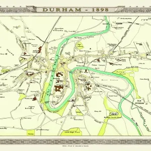 1898 Durham City Print - A detailed plan of the city 1898 Durham City Print - A detailed plan of the city