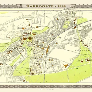 1898 Harrogate Town Plan Print 1898 Harrogate Town Plan Print