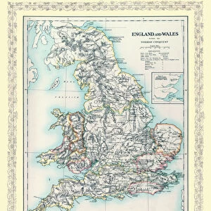 Map of England and Wales as it appeared before the Norman Conquest