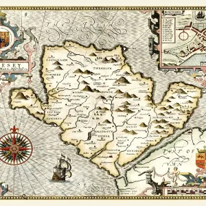 Facsimile Print of 1611 Anglesey Map by John Speed Facsimile Print of 1611 Anglesey Map by John Speed