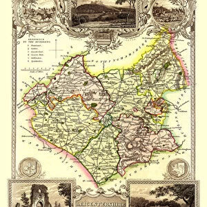 Old County Map of Leicestershire 1836 by Thomas Moule