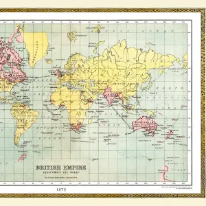 Old Map of the World 1875