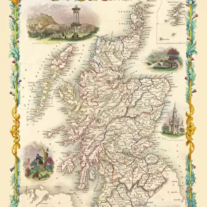 Maps from the British Isles Metal Print Collection: Scotland and Counties PORTFOLIO