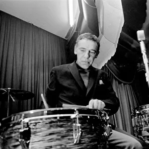 1960s Jazz performer Buddy Rich, playing drums