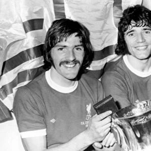 1974 FA Cup Final at Wembley. Steve Heighway and Kevin Keegan with the FA Cup after