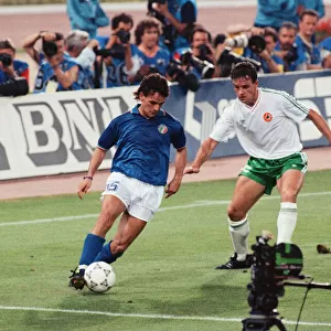 1990 World Cup Quarter Final match in Rome, Italy. Italy 1 v Republic of Ireland 0