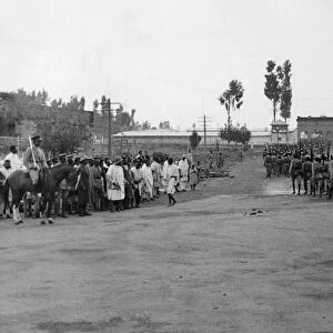 Abyssinian War September 1935 Abyssinian army seen passing through the streets of