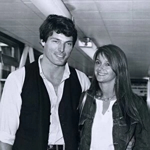 Actor Christopher Reeve seen here with his girlfriend Gaye Exton at Heathrow Airport