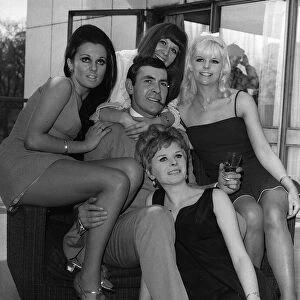Actor Neil Connery brother of Sean Connery and ex plasterer 1968 posing with actresses