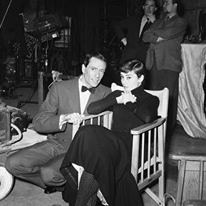 Actress Audrey Hepburn with her American film actor husband Mel Ferrer at Pinewood