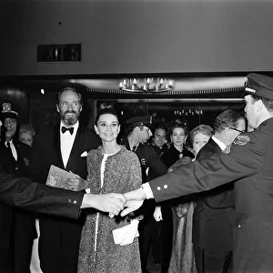 Actress Audrey Hepburn arrives for the premiere of My Fair Lady in New York