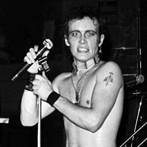 Adam Ant British pop singer on stage in America 1982