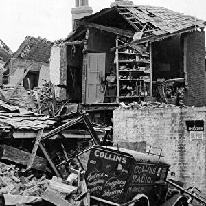 Aftermath of an air raid in Southampton. August 1940