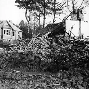 Air raid damage at Prospect Drive, Fairwater, Cardiff, Wales. 1941