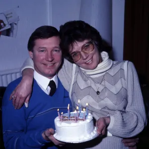 Alex Ferguson football with wife Cathy Ferguson