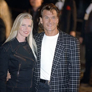 American actor Patrick Swayze arrives for the grand opening of the Planet Hollywood